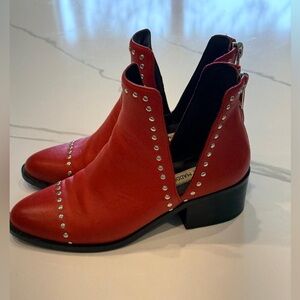 Steve Madden Red Studded Ankle Booties